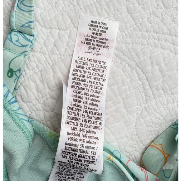 Disney Parks One-Piece Swimsuit Womens Sz XS Aqua Mickey Minnie UPF 50 Tropical - Picture 5 of 5